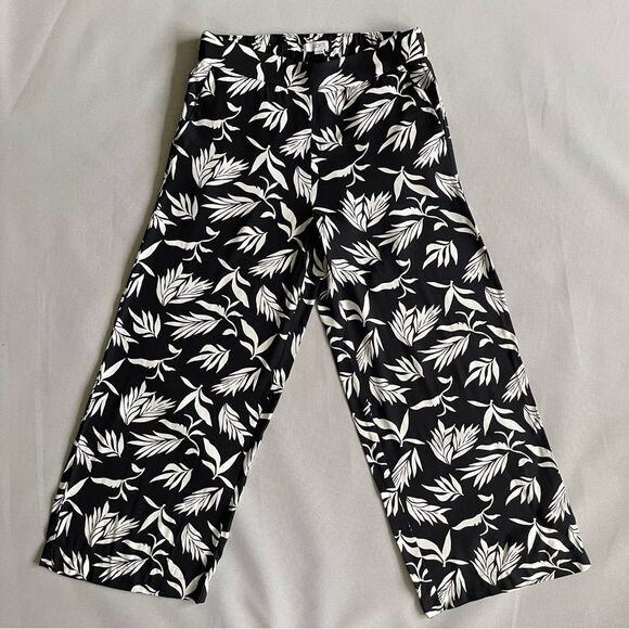 Loft Pull On Wide Leg Cropped Pants in Palm Women’s Size SP - Picture 2 of 10